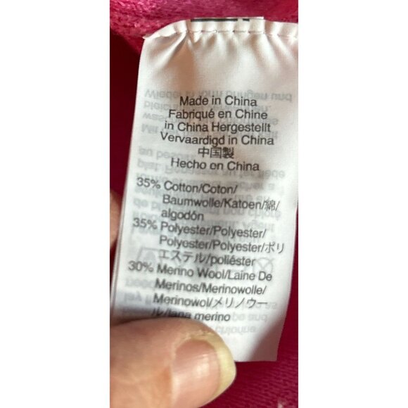 J.CREW Crewneck Sweater Pullover Ruffle Neck Merino Wool Blend Pink Size Med - Picture 6 of 6